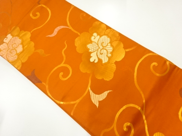 JAPANESE NAGOYA OBI / WOVEN FLOWER ARABESQUE